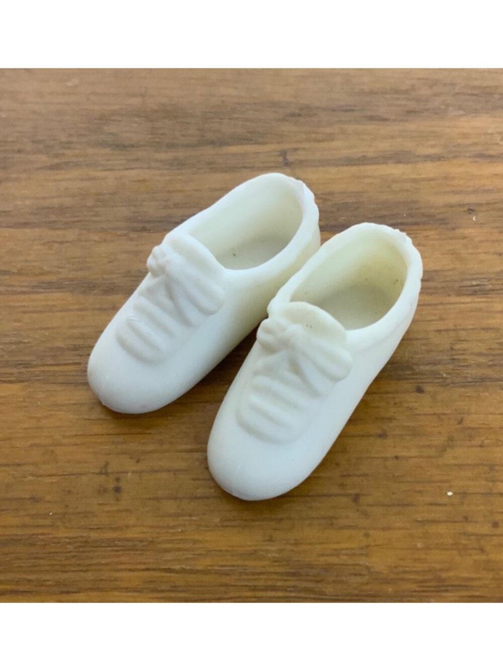 Barbie Doll Shoes White Sneakers Vintage 1980s Miniature Plastic Accessories